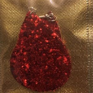 Red teardrop earrings